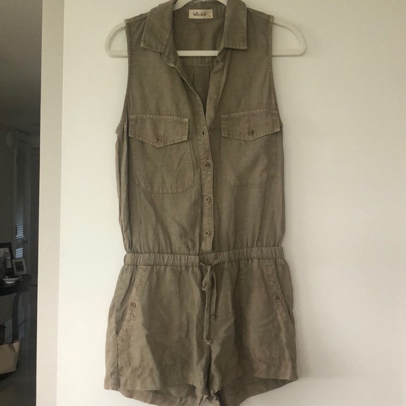 -Bella Dahl Utility Drawstring Romper - Picture 2 of 6
